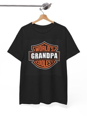 World's Coolest Grandpa Graphic Tee - Black & Orange
